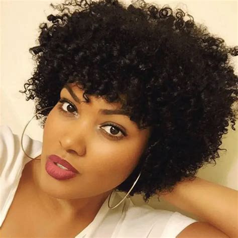 Short Black Afro Curly Wig Heat Resistant Wig Synthetic Short Hair Wigs For Black Women Sexy