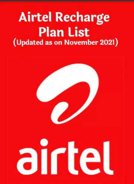 Pdf Airtel Recharge Plan List 2023 Pdf Panot Book