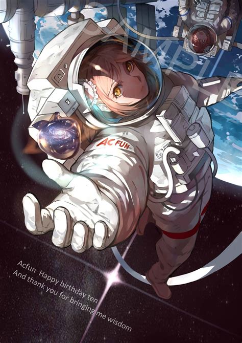 Acfun Girl Td Girl Acfun Highres 2girls Astronaut Baimao Sunny Bun Cover Diffraction