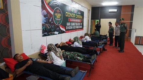 Sambut Hari Juang Ke Tni Ad Kodim Tanbu Gelar Donor Darah