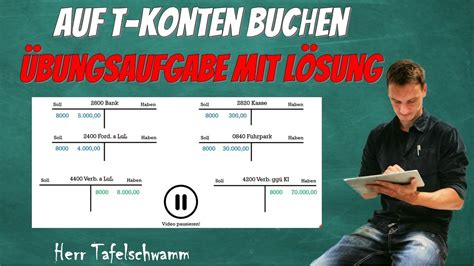 Wie du auf T Konten ganz einfach buchen kannst Übungsaufgabe mit