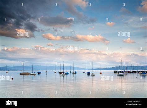 Marina Of Wasserburg At Sunset Lake Constance Bavaria Stock Photo Alamy