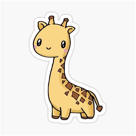 Kawaii Giraffe Sticker For Sale By Marrodg Redbubble