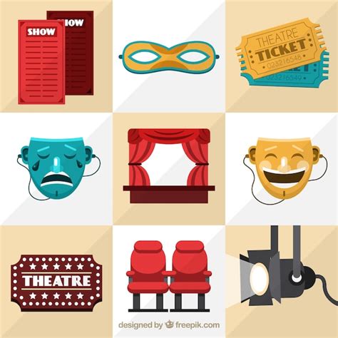 Great theater items in flat design Vector | Free Download