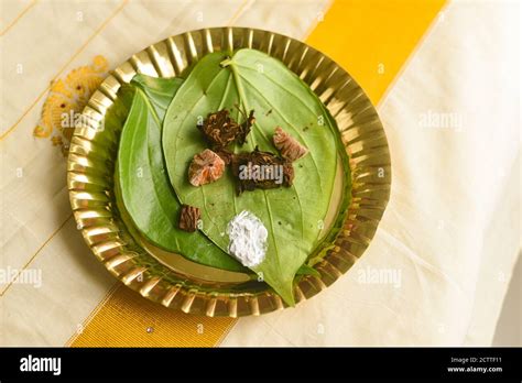 Betel Leaf With Areca Nut Paan Masala Kerala Onam Festival Giving