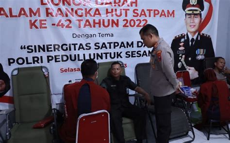 Polres Bojonegoro Adakan Donor Darah Di HUT Ke 42 Satpam Bravo Satria