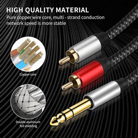 635mm Male To 2rca Male Adapter Cable Audio Y Splitter Cable Insert