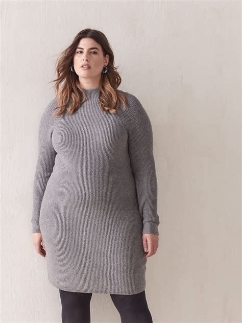 Ribbed Knit Sweater Dress Addition Elle Penningtons