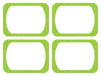 Lime Green Polka Dot Classroom Labels Editable By Spunkteach Tpt