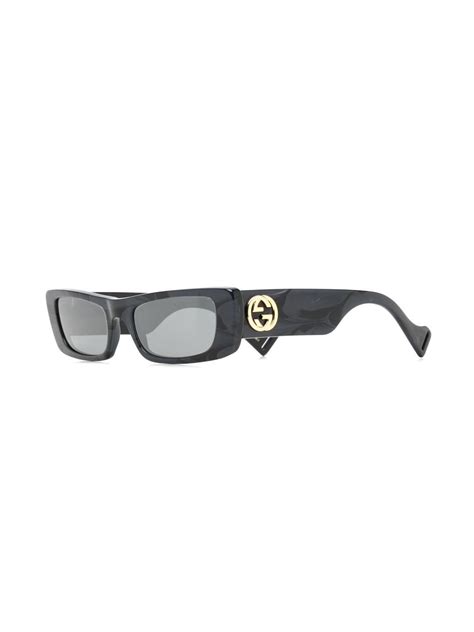 Gucci Eyewear Gg Rectangular Sunglasses Black Farfetch Uk