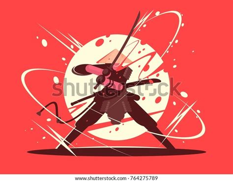 Japanese Battle Samurai Katana National Martial Stock Vector (Royalty ...