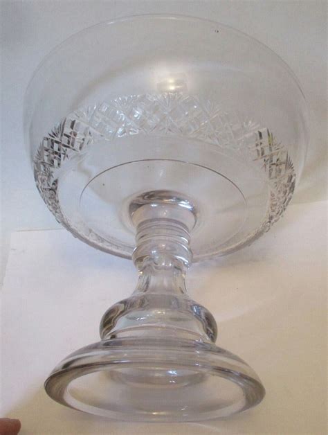 Antique Glass Covered Compote Eapg W Dog Finial St Bernard Rottweiler