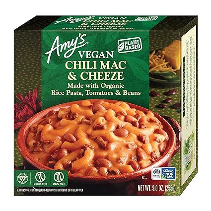 Amazon Amy S Frozen Meals Vegan Chili Mac And Cheeze Pasta Bowl