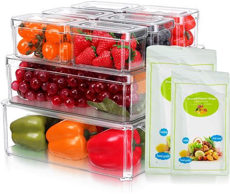 Amazon Clear Fridge Organizer Bins 10 Pcs Refrigerator Organizer