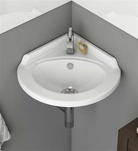 Buy Ceramic U Shape White Wall Mounted Wash Basin H 8 W 16 D 16