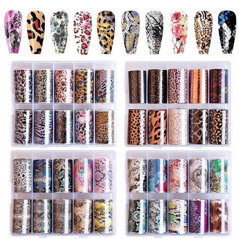 Kalolary 40 Rollen Nail Art Transferfolie Sticker Holographische Nagel