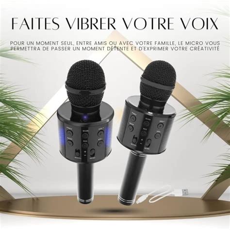 Microphone Sans Fil Karaok Bluetooth Micro Haut Parleur Pour Enfants