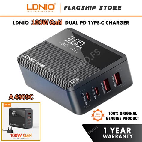 LDNIO 100W Gan Desktop Charger A4809C GaN PD Output 100W QC USB 30W