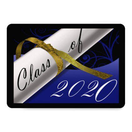 #Blue and Gold Graduation Announcement - #graduation #gold #cards # ...