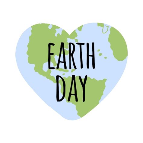 Premium Vector Hand Drawn Earth Day Lettering In Heart Shaped Planet