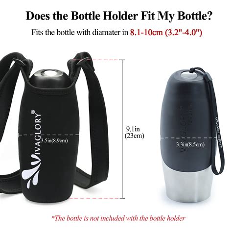 Vivaglory Insulated Neoprene Water Bottle Holder Sling With Wide Adjus