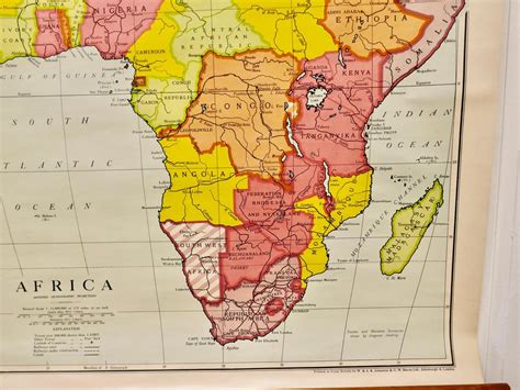 Large University Chart Africa By Bacon 1920s For Sale At Pamono