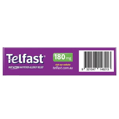 Buy Telfast Hayfever Allergy Relief 180mg Antihistamine Tablets Non Drowsy 30 Pack Online At