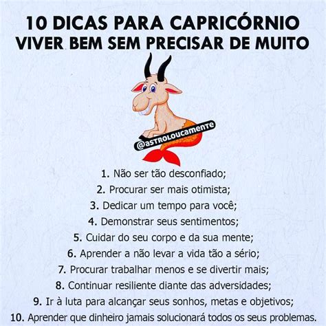 10 Dicas Para Capricórnio Viver Bem Sem Precisa De Muito Que Tal