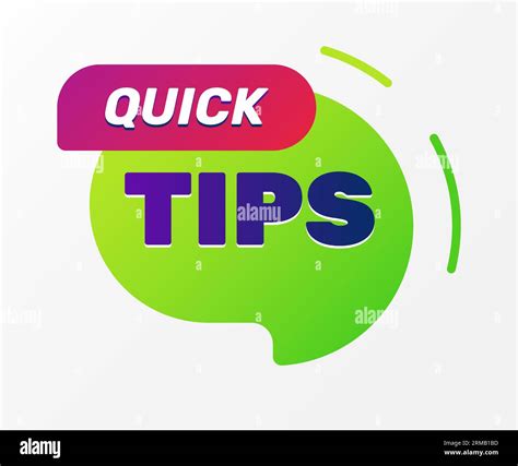 Quick Tips Poster Design Stock Vector Image And Art Alamy