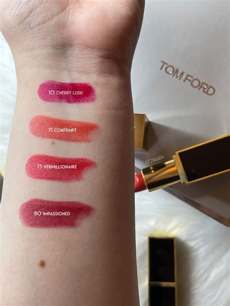 Tom Ford Red and Coral lip color set swatches | Tom ford lipstick ...