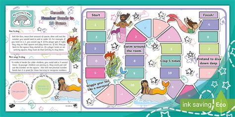 Learning At Home Mermaids Number Bonds To 10 Game Twinkl