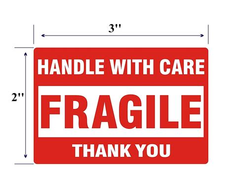 500 Fragile Stickers Packing Sticker 2 X 3 Strong Adhesive Labels Warning Labels Shipping