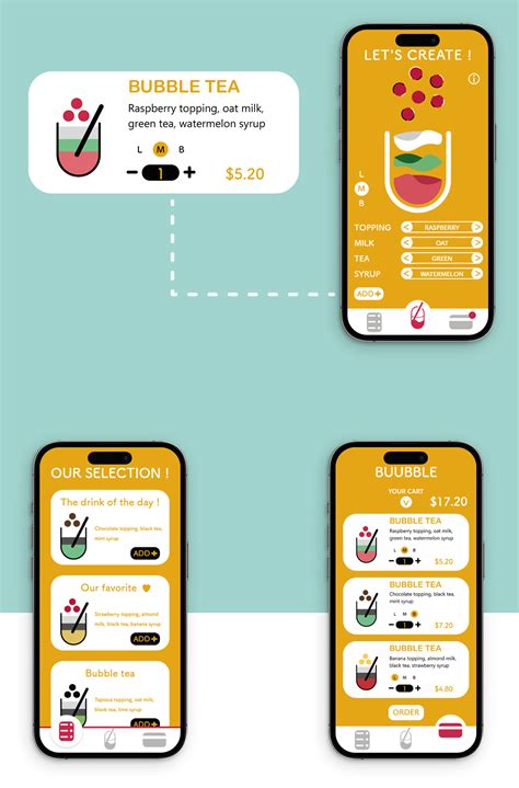 Buubble / Bubble tea app UI/UX QR code on Behance