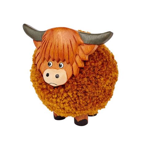 Highland Cow Pom Pom Ornament Large Dumble Farm Https Static