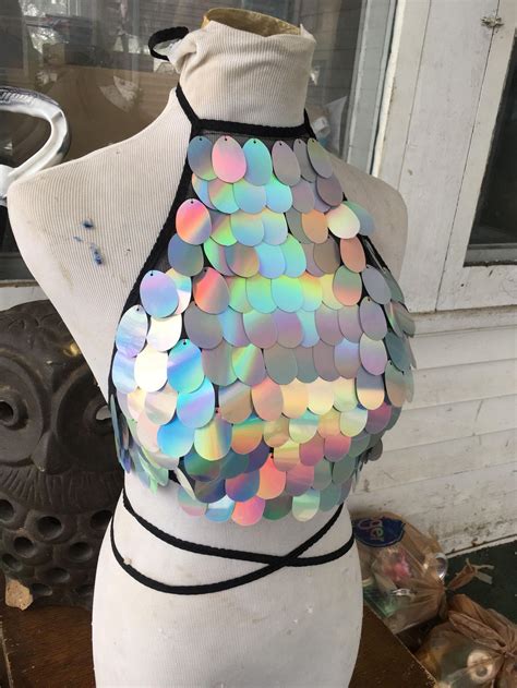 Hologram Halter Top Womens Festival Top Rave Top Etsy