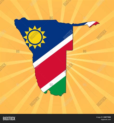 Namibia Map Flag On Vector And Photo Free Trial Bigstock