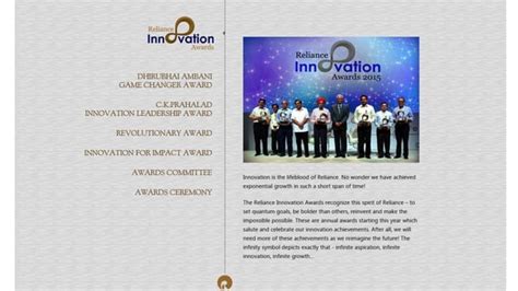 Reliance Innovation Awards 2015 Ppt