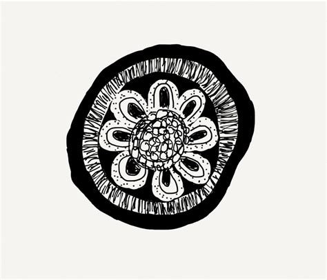 Zen Tangle Flower Drawing