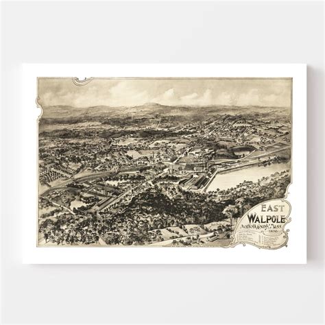 Vintage Map Of East Walpole Massachusetts 1898 By Teds Vintage Art