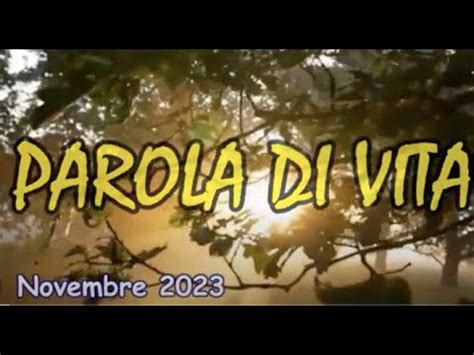 Pdv Parola Di Vita Novembre Youtube