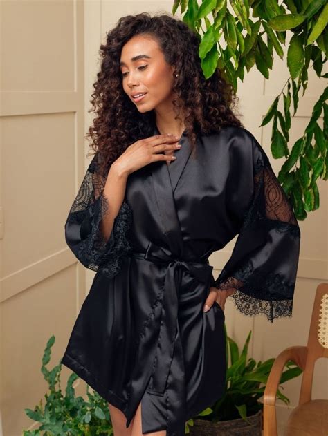 Robe Poesia Preto Oui Lingerie Pe As Feitas M O Muito Amor E Carinho
