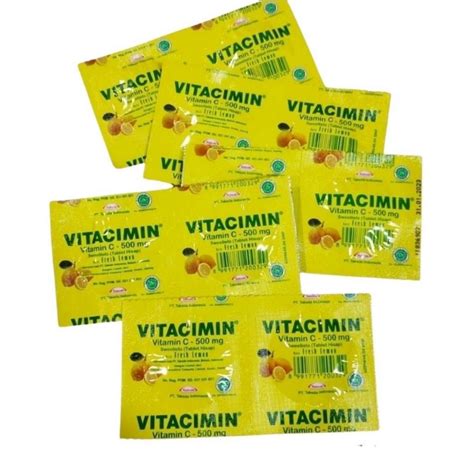 Jual Vitacimin Vitamin C 500mg 20Tablet Vitamin Hisap Fresh Lemon Vit C