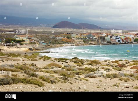 El Medano surfing beach in south Tenerife, Canary Islands, Spain Stock ...