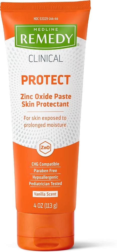 Medline Remedy Clinical Zinc Oxide Paste Skin Protectant 4 Oz Tube Vanilla Scent