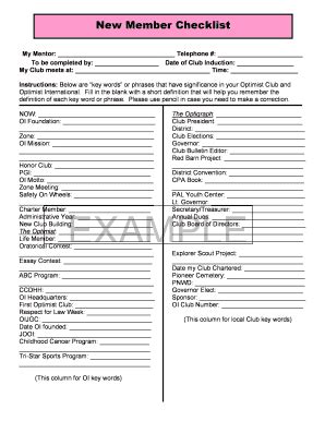 Fillable Online New Member Checklist Bstxdbborgb Fax Email Print