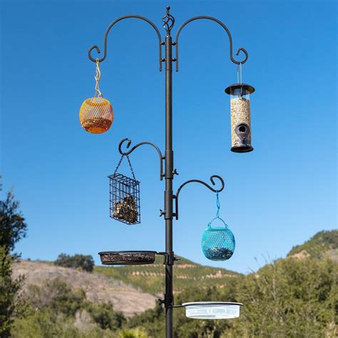 Best Choice Products 91in 4 Hook Bird Feeding Station Steel Multi Fee