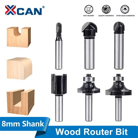 XCAN Milling Cutter 8MM Shank Straight End Mill Corner Round Router Bit