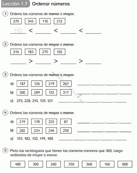 Numeracion Ejemplos Resueltos De Matematica Tercero Basico Pdf