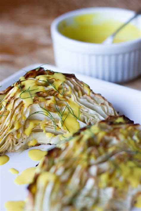 Roasted Wedge Cabbage With Sweet Mustard Sauce Live Simply Natural