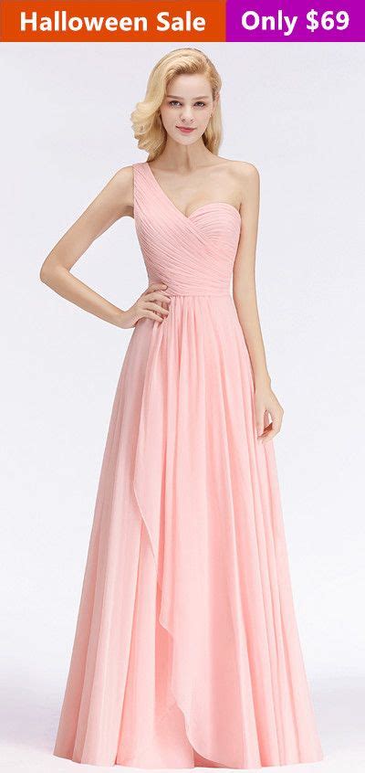 Bmbridal Chic One Shoulder Ruffle Sleeveless Bridesmaid Dress